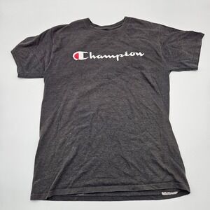 Champion Athleticwear T Shirt Mens Medium Gray Short Sleeve Crew‎ Neck Logo Tee